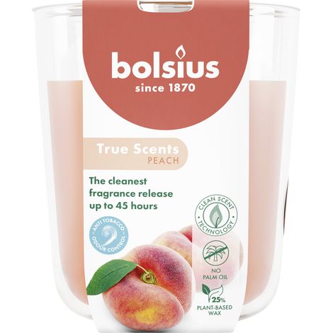 Bolsius Duftkerze im Glas true scents Ø 8,5 cm pfirsich