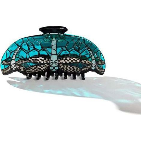 Cute New Creative Stained Glass Lamp Hair Claw Retro Stained Glass Hair Claw - E -