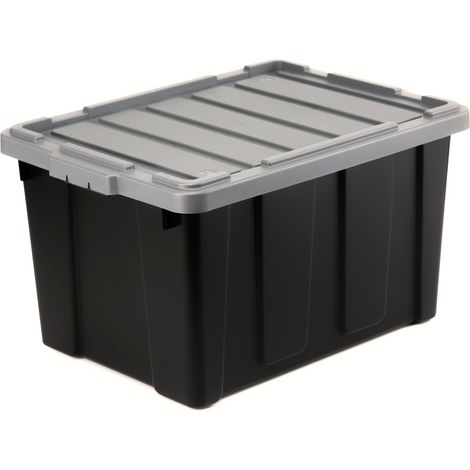 IRIS OHYAMA Recycling-Aufbewahrungsbox, schwarz, 68 l, H 35 x B 44 x T 62 cm IRIS