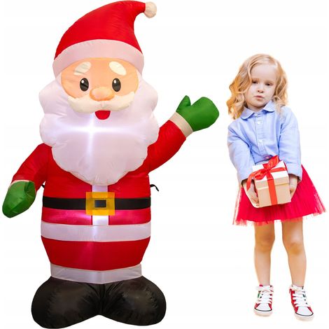 Babbo Natale gonfiabile, luminoso, grande, gonfiabile, LED, 125 cm, gonfiabile JUMIhome (1/5)