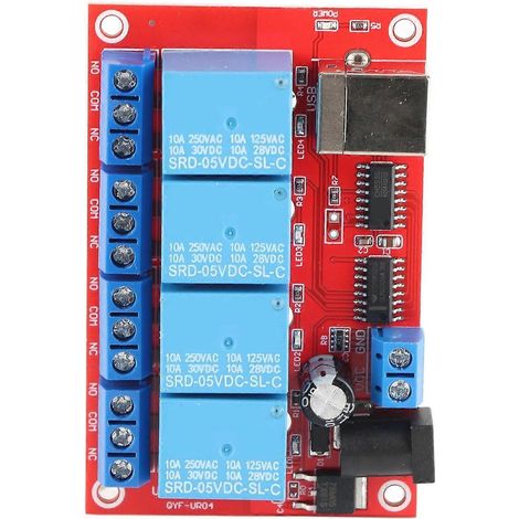 Module relais 4 canaux, connexion USB, carte relais CC, commande par automate programmable (PLC), 3 modes de fonctionnement, 5 V (1/4)