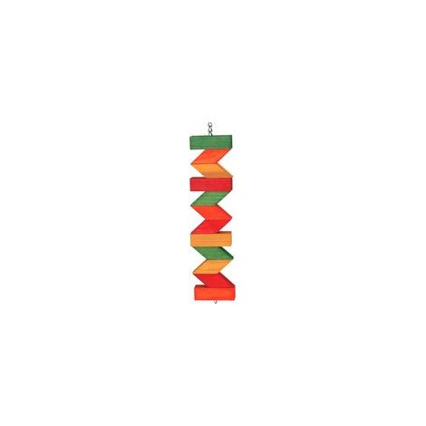 Giocattolo da masticare a zig-zag multicolore per uccelli di grandi dimensioni - Crezuo