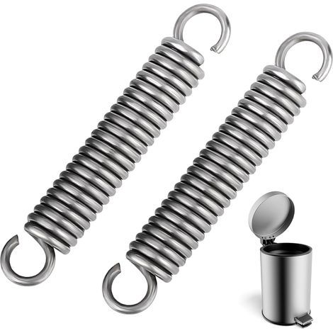 2 Stück Zugfedern mit Haken Edelstahl Spannfeder ,Ressort de Tension de Rechange pour Poubelles, Tension 50 mm Diamètre Extérieur 10 mm Diamètre du Fil 1,5 Mm Force de Traction Maximale 4 Kg (1/5)