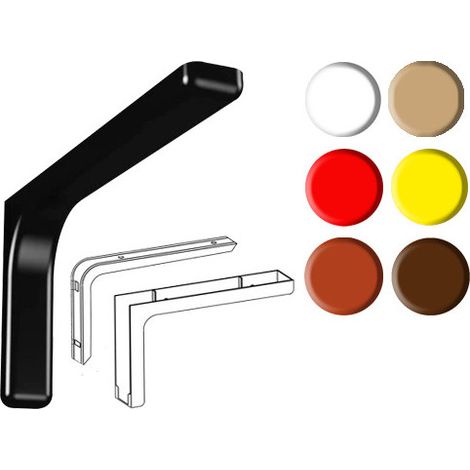 Estantes cubre-brackets amarillos de 24 cm con cubierta de plástico – paquete de 2 piezas