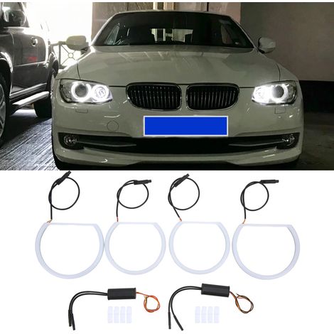 Modification automobile BMW E90 E91 E46 Kit d'anneaux lumineux LED bicolores (lumière blanche/jaune) (1/5)