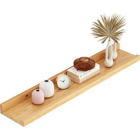 Étagère murale,Tablette murale bois -modèle suspendu - 60 cm de long, convient aux salles de bains, cuisines, salons et chambres d'enfants. (1/5)