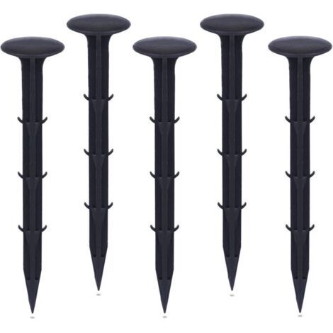 Plastique Piquets de Fixation de Jardin,pour Jardin pour la Fixation des Tissus Anti Mauvaises Herbes Protection Contre Les UV (50 pièces, Noir) (1/5)