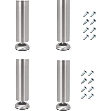 Set di 4 gambe regolabili per mobili, lunghe 35 cm, extra spesse, realizzate in acciaio inossidabile, ideali per tavolini da caffè, supporti per TV e mobili da bagno. (1/4)