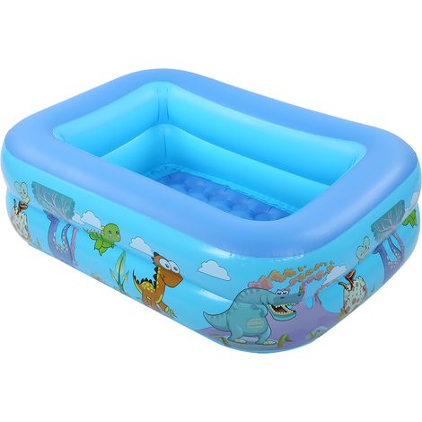 Piscine gonflable extra large pour enfants avec dinosaures de dessin animé sur le thème du jardin, idéale pour les bébés et les adultes en famille. (1/5)