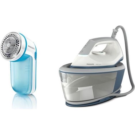 Centrale Vapeur - PHILIPS - BXA0019/00 - Série 2000 - 6 bars - 1.4L - Bleu/Blanc - accessoire inclus rase bouloche