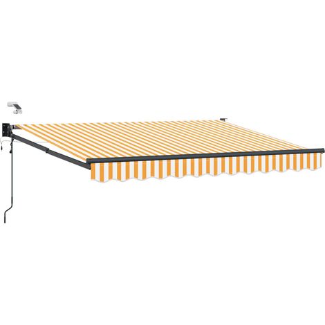 Toldo Retráctil Eléctrico Amarillo y 3,5 x 2 m vidaXL