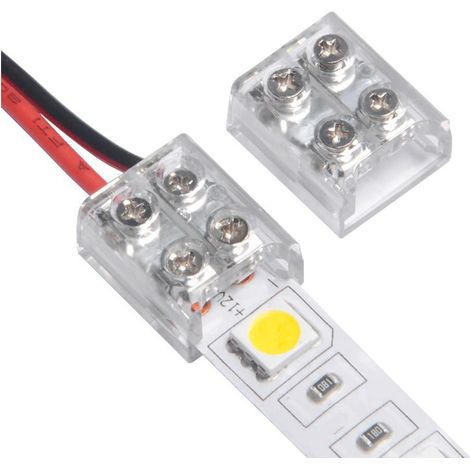 LEDKIA – Connecteur câblé pour ruban LED 12/24V DC – Connexion à vis – Installation facile – Compatible éclairage domestique et professionnel