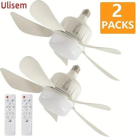 Lot de 2 ventilateurs de plafond – 3 vitesses réglables – 5 pales – Télécommande – Éclairage LED 2700K-6000K ajustable – Installation facile (1/5)
