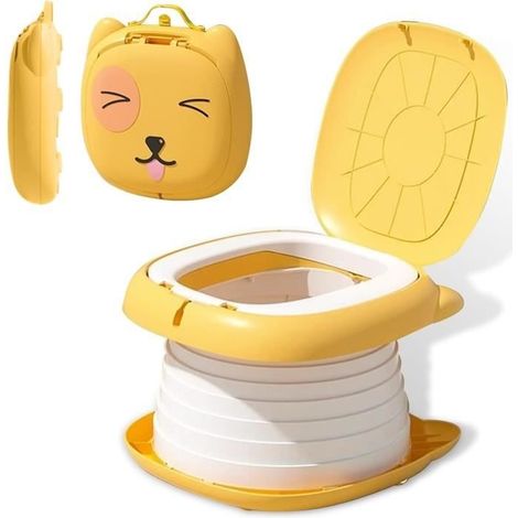 Toilettes pliantes-MARSEE-toilettes portables pour enfants-adaptées au camping, aux voyages, à lapprentissage de la propreté-jaune (1/3)