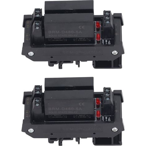 BERM 2-Kanal 5-8A Halbleiter-Relaismodul, Mini-DIY-Last, 3-32VDC Eingang, 24-480VAC Ausgang für industrielle Steuerung (1/5)