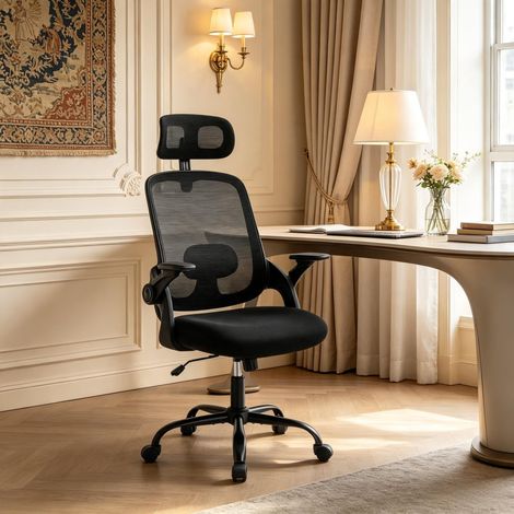 Sillas de ordenador, sillas de ordenador cómodas, silla de oficina clásica, silla de oficina con respaldo alto, silla de conferencias (solo con 1 silla de oficina) (1/5)