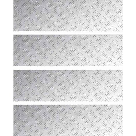 Plaques à damier 4 pcs Argent 70 x 20 cm Aluminium CFW609091 (1/5)
