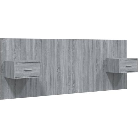 Maison Exclusive - Testiera Letto con Comodini in Legno Multistrato Grigio Sonoma