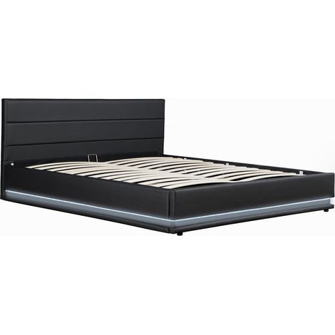 Cama con LED "Anastasia"- 140 x 190 cm - Negro (1/5)