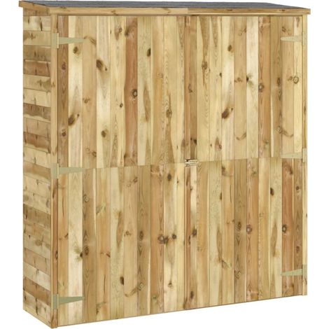 Casetta da giardino, casetta per riporre gli attrezzi, casetta per esterni, casetta per attrezzi, robusta, 163 x 50 x 171 cm, in legno di pino massiccio, marrone 020022404