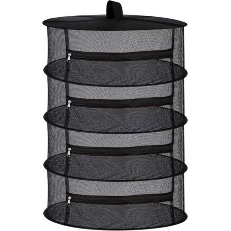 Filet de séchoir à herbes sèches en maille à 4 couches avec fermetures à glissière noires (1/4)