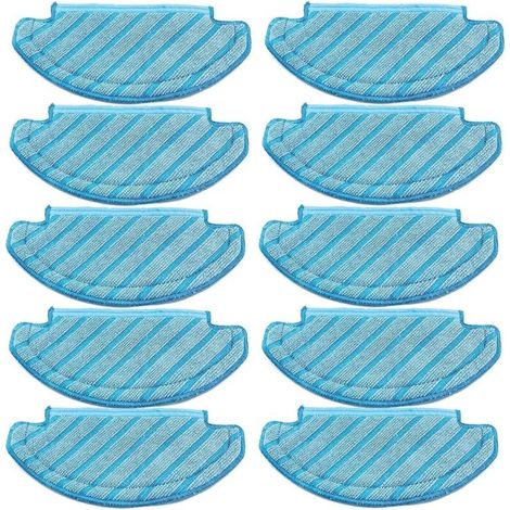 Lot de 10 Tampons de Nettoyage Lavables Compatible avec Robots Aspirateurs Ecovacs Deebot et Yeedi (1/4)