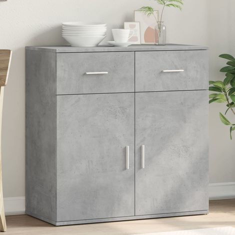 vidaXL Credenza Grigio Cemento 79x38x80 cm in Legno Multistrato