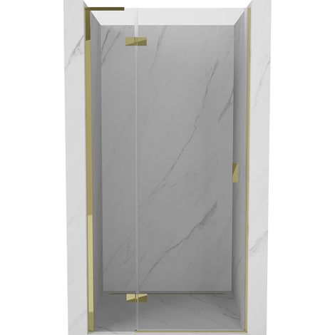 Mexen Mist-H L Duschwand Tür, schwenkbar links 85 cm, transparent, gold - 8A5L-085-000-50-00-L (1/5)