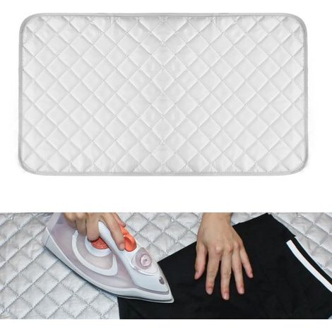 Alfombrilla de planchar - Tabla de planchar - Pequeña - Alfombrilla de viaje - 48 x 85 cm - Algodón plegable portátil - Manta de planchar resistente al calor (1/5)