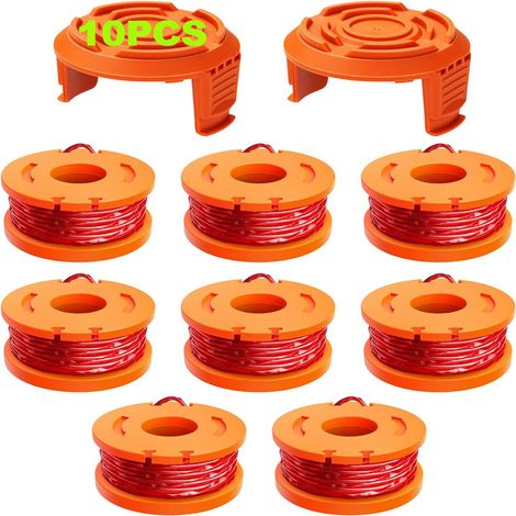 Le kit W8+2 remplace les bobines, les têtes de coupe, les capuchons de fil et les cordes de coupe WORX WA0010/WA6531. (1/5)