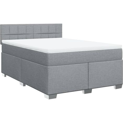Maison Exclusive - Giroletto a Molle con Materasso Grigio Chiaro 160x200cm Tessuto