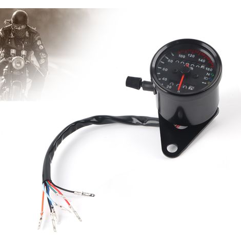 Compteur universel moto double lecture KM/H MPH noir
