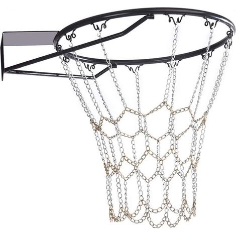 Filet De Basket-ball - Acier Galvanisé - Pour Cerceaux À 12 Crochets - Intérieur Et Extérieur - 1 Pièce (1/5)