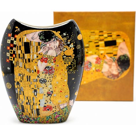 Vase en porcelaine de Gustav Klimt, Le Baiser de la reine Isabelle - Cadeau de luxe (1/5)