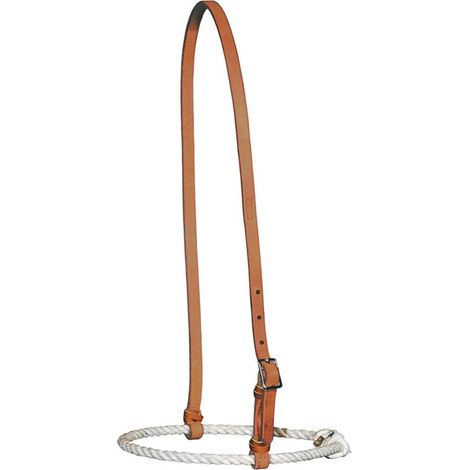 Tête de lit Western Pool en cuir avec fermeture buccale en cuir et finitions en cuir brut