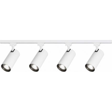Spot LED sur rail 20W en aluminium blanc 50.5 cm – LUSSOCRAFT, luminaire lumière homogène, idéal pour salon, salle à manger et entrée