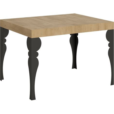 Tavolo Allungabile 120-204x80x77 cm Paxon Quercia Natura e Antracite (1/3)