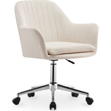 Swivel Office Chair with Armrests - Lumby Beige (1/5)