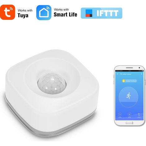 Détecteur de mouvement PIR sans fil WiFi infrarouge passif pour alarme sécurité anti-intrusion contrôle APP Tuya compatible IFTTT maison connectée (1/3)