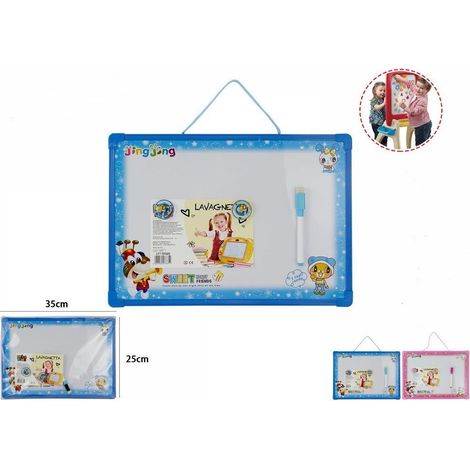 Trade Shop - Lavagna Magnetica Con Cornice In Plastica Per Bambini Con Pennarello Gioco 07685 -