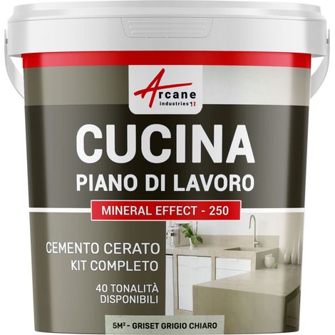 Microcemento cucina: per piano di lavoro e pavimento della cucina - 5 m² (in 2 strati) Grigio Chiaro Spinello - ARCANE INDUSTRIES