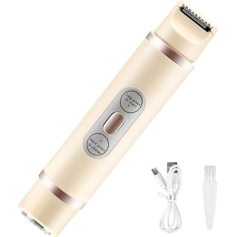 HOXILEELEORasoir électrique femme - Belle commode - Double tête - Étanche - Rechargeable USB - Portable - Pour jambes et corps (1/5)