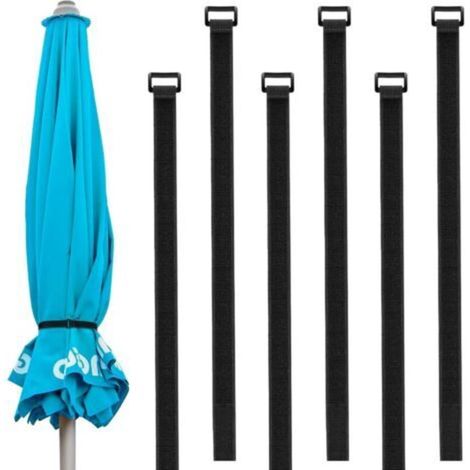 Sangle de parapluie de Patio réutilisable, sangles de fixation réglables pour Parasol, accessoires polyvalents pour parasol de Patio, 6 paquets (1/4)