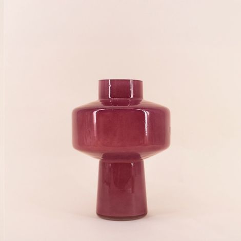 Vase géométrique en verre opaque, H27cm