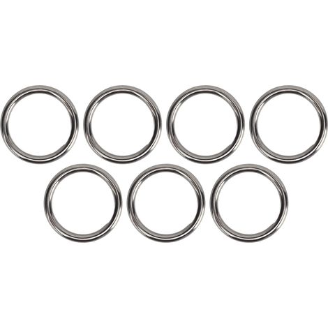 Set aus 7 O-Ringen aus Edelstahl 304, wasserdicht, rostfrei und nahtlos verschweißt, für Fitness- und Yogareifen (7 x 50 mm).
