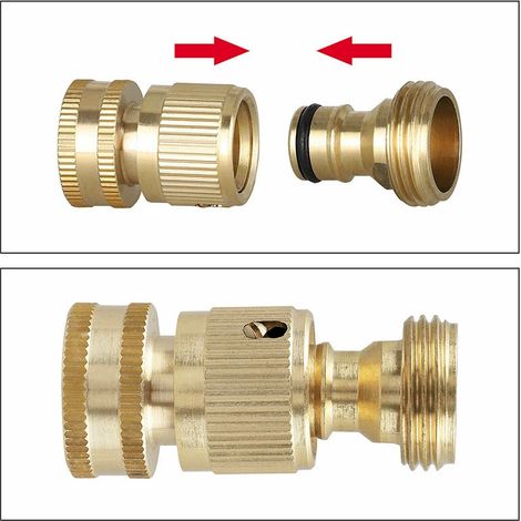 Lot de 4 raccords laiton à enfichage rapide 1/2 et 3/4″ – Connexion push‑fit pour tuyau d’arrosage 4 ou 6 voies – Idéal pour système d’irrigation goutte à goutte