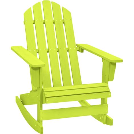 Chaise à bascule de jardin-Fauteuil à bascule-Chaise berçante Adirondack bois de sapin massif vert (1/5)