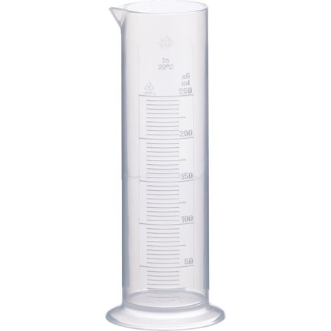 Neolab 4037 Cilindro graduato, forma bassa, 250 ml, 10 ml, polipropilene, base rotonda (1/2)