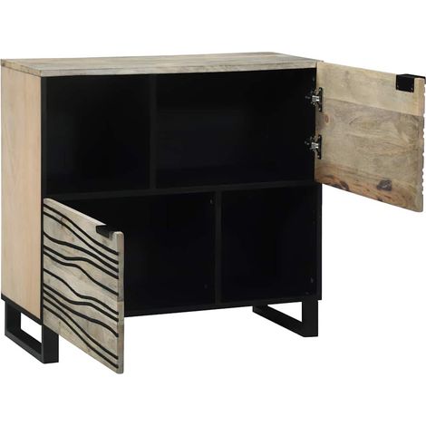 Buffet,Bahut,Meuble de Rangement Blanc 80 x 33 x 75 cm bois de manguier massif CFW55842 (1/5)