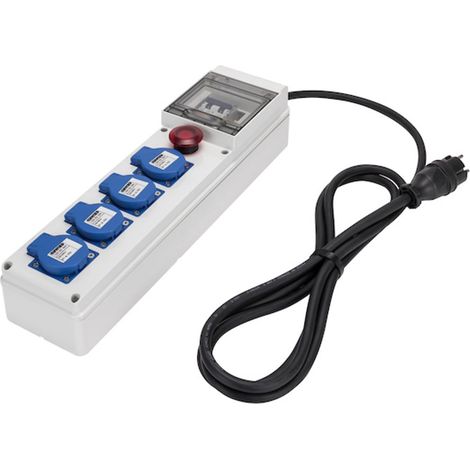 Coffret électrique de chantier monophasé Q-DIN 5 - 16 A - 4 PC - 230 V + AU + câble - GEWISS